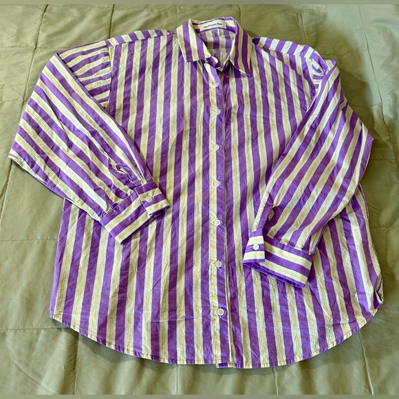 The Frankie Shop Purple, Yellow and White Striped Shirt & Shorts Set Women’s - Picture 6 of 13